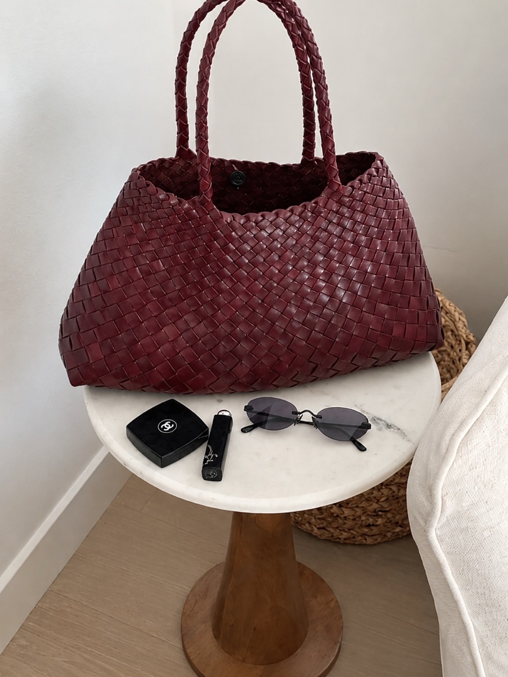 Dragon Diffusion Woven Leather Crossbody Bag in Dark Brown - Picture 2 of 4